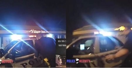 Девушка в наручниках угнала полицейский автомобиль (видео)