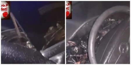 Mercedes загорелся после короткого замыкания в Алматы: пострадал прохожий (видео)