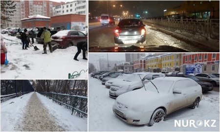 Астанчане сами разгребают снежные завалы в столице (фото)
