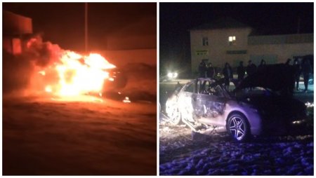 Автомобиль взорвался в Жанаозене (видео)