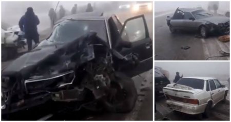 Груда железа: семь авто разбились на трассе в Жамбылской области