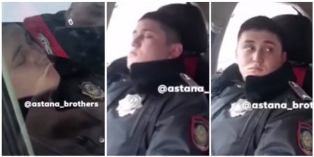 Ролик со спящим в служебном авто полицейским прокомментировали в ДП Астаны