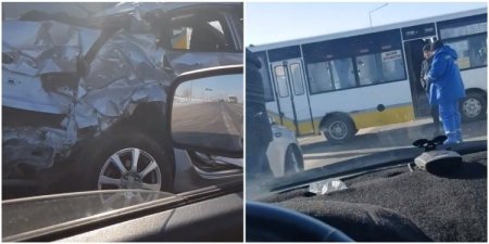 Три человека пострадали в ДТП с участием автобуса и легковушки в Караганде