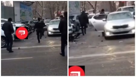 Видео нападения на полицейского в Алматы появилось в Сети