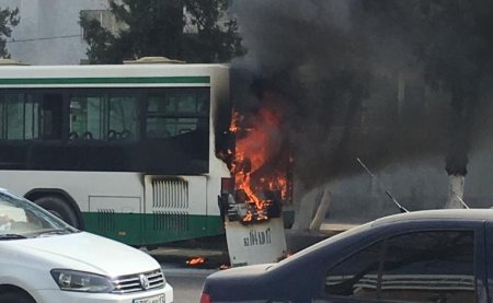 Автобус с пассажирами загорелся в Шымкенте