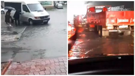 Дождь в Алматы затопил центральные улицы