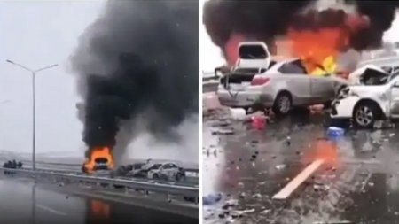 В социальных сетях распространили видео жуткой аварии.