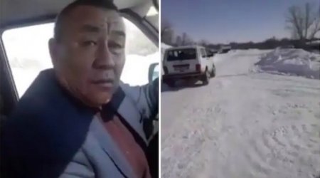 "Пьяный?": видео с акимом на служебном авто обсуждают в Казнете