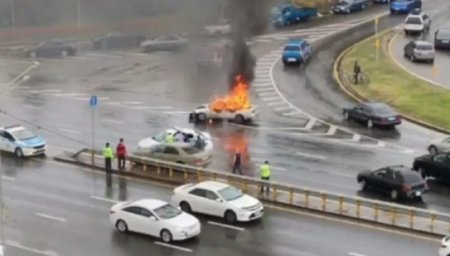 ДТП с полыхающим авто в Алматы: водитель сгорел заживо, полицейский госпитализирован