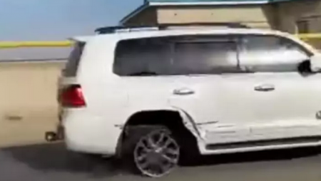 Погоня полицейских за угнанным Lexus попала на видео в Мангистау