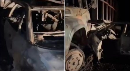 Два человека заживо сгорели в авто на трассе в Жамбылской области